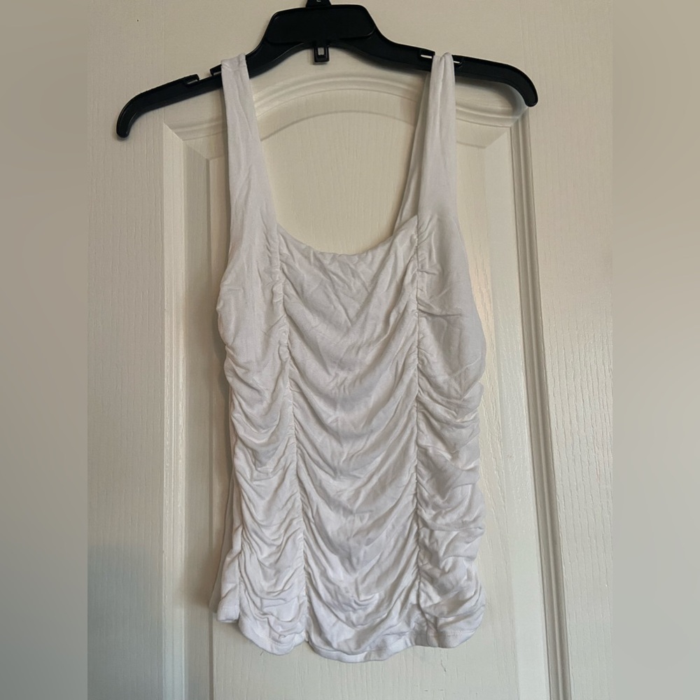 Express white ruched tank top